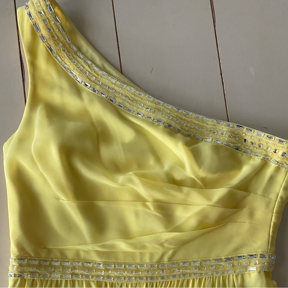 BCBGMaxAzria Danielle One Shoulder Embellished Gown - Picture 5 of 13